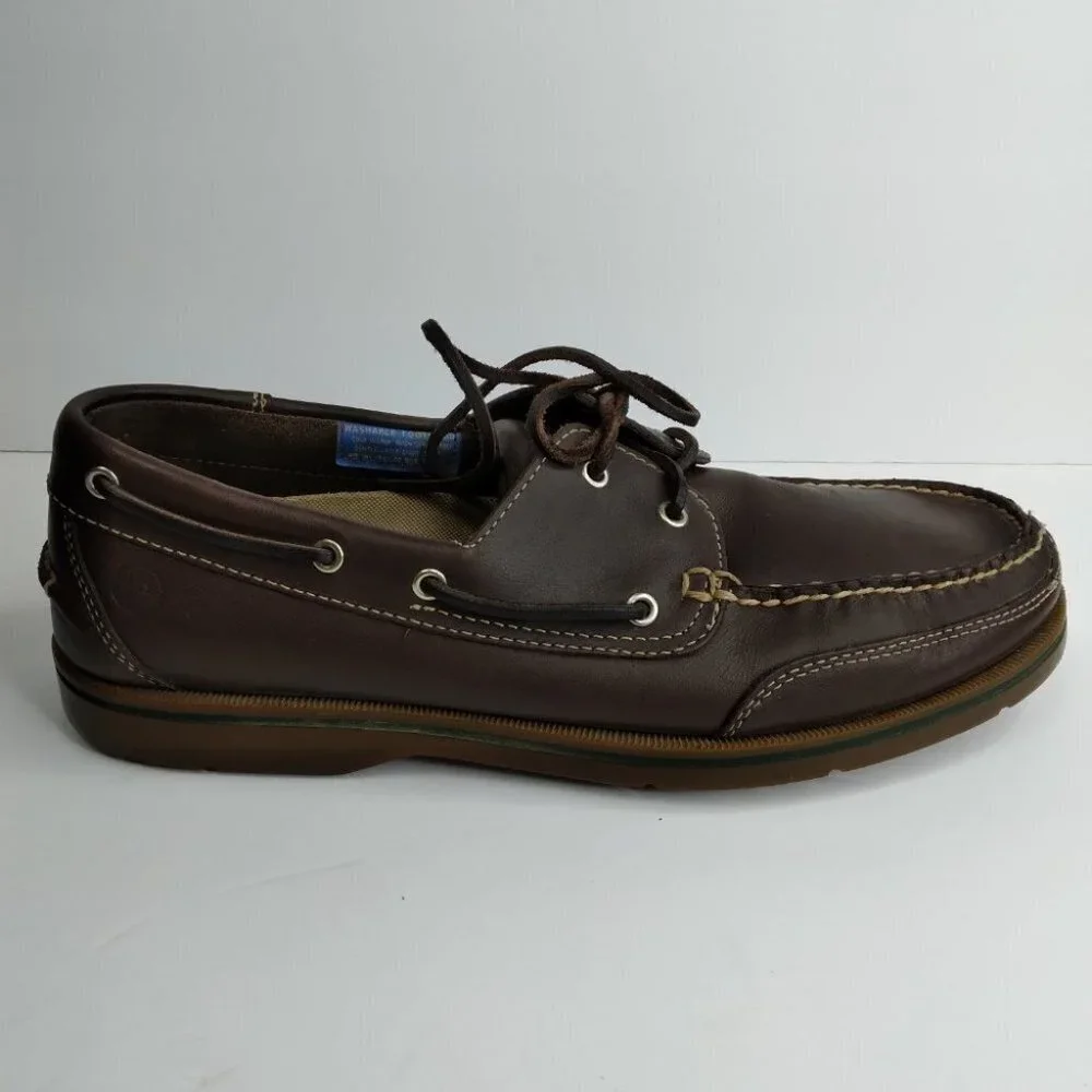 Rockport Washable Footwear Brown Leather Boat Shoes Loafers Size 11.5M